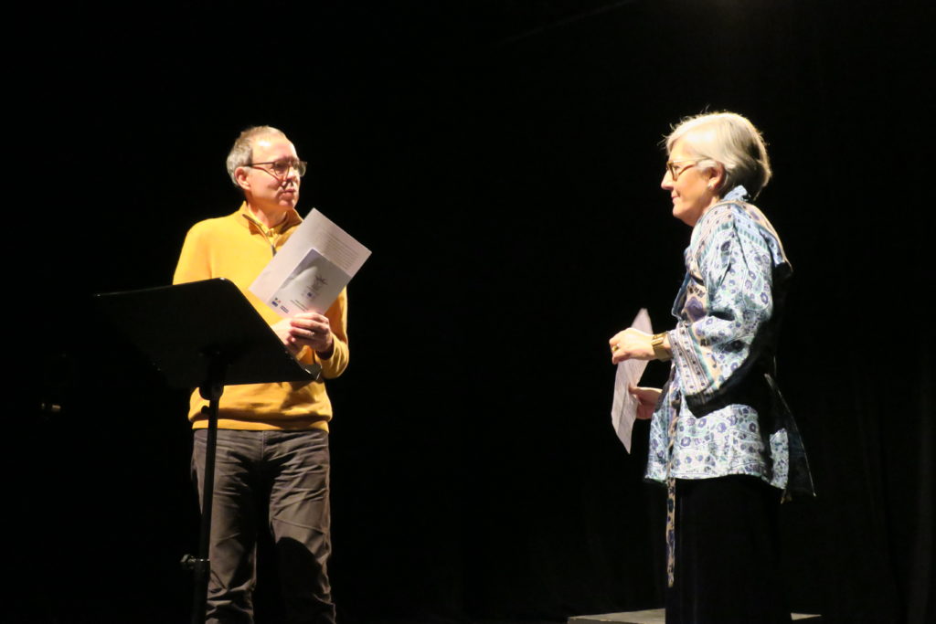 Eloi Recoing, Director of l'Institut Internationale de la Marionnette and Idoya Otegui, General Secretary of UNIMA Internationale.