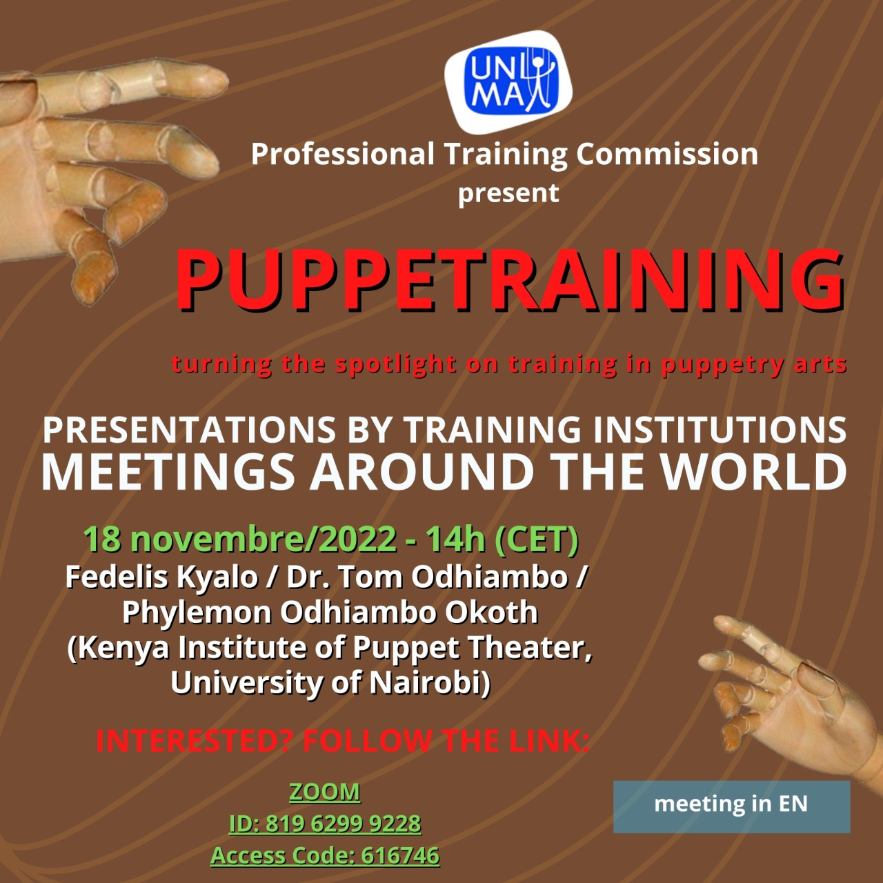 PUPPETRAINING - Turning the spotlight on training in puppetry arts – Unima  - Union Internationale de la Marionnette